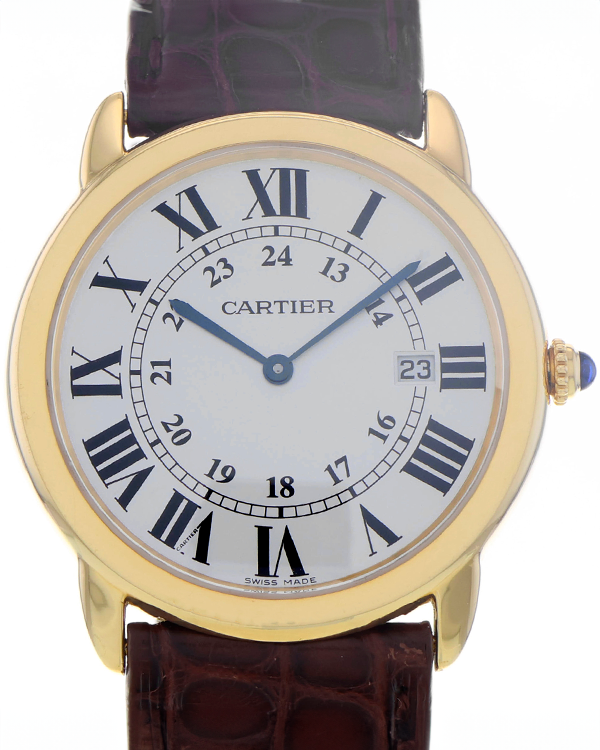 2013 Cartier Ronde Solo De Cartier 36MM Quartz Silver Dial Leather Strap (W6700455)