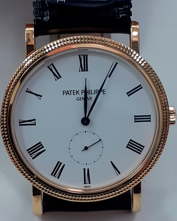 Patek Philippe Calatrava 36MM White Dial Leather Strap (5119J)