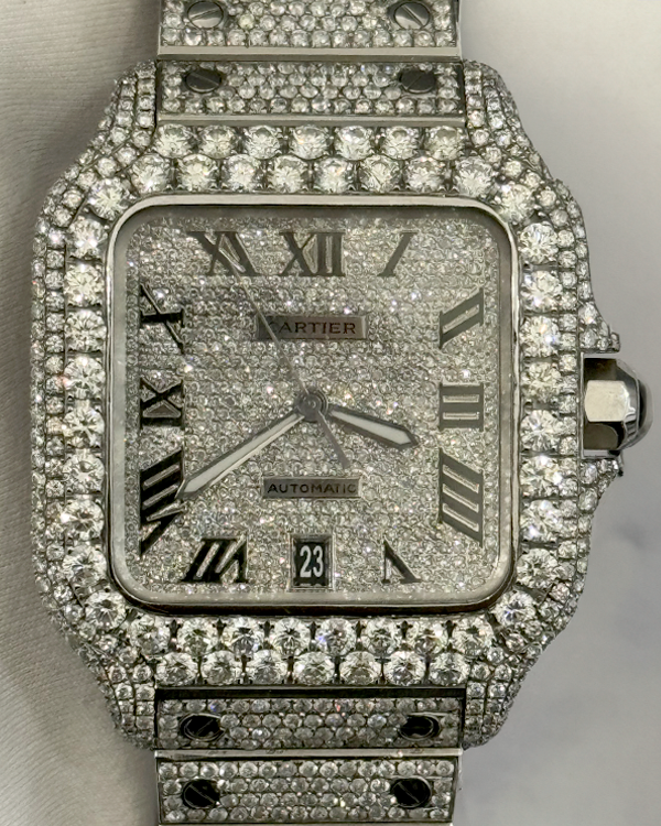 2021 Cartier Santos De Cartier 40MM Diamonds Dial Steel/Diamond Bracelet (WSSA0030)