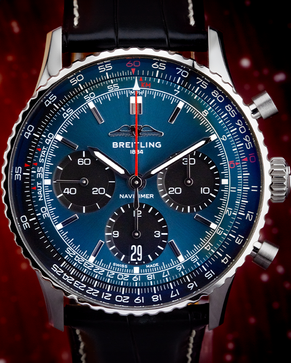 2022 Breitling Navitimer B01 Chronograph 41MM Blue Dial Leather Strap (AB0139241C1P1)