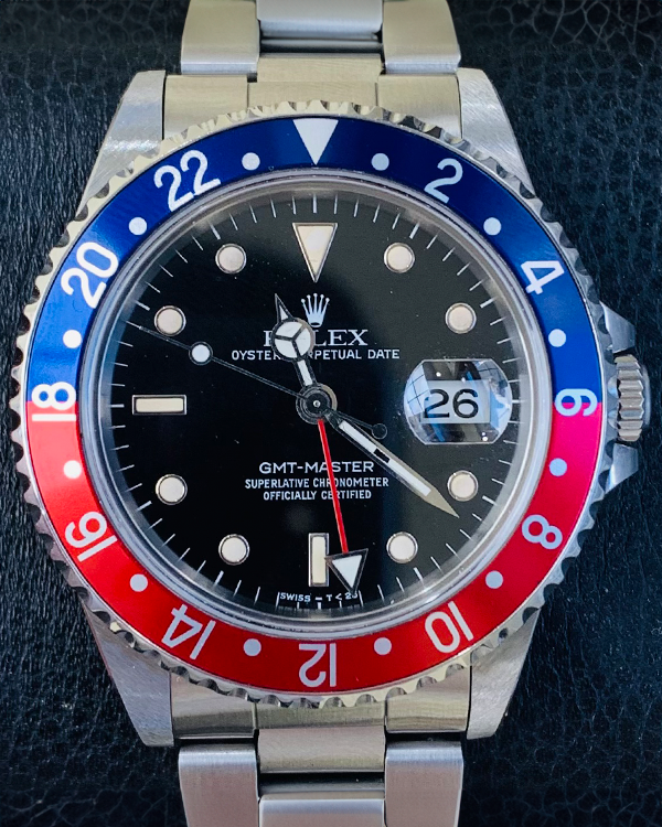 Rolex GMT-Master "Pepsi" 40MM Black Dial Steel Bracelet (16700)