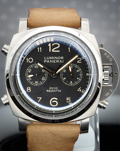 Panerai Luminor 1950 Regatta 3 Days Chrono Flyback 47MM Black Dial Leather Strap (PAM00652)