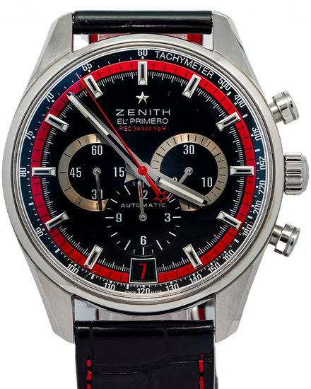 Zenith El Primero 42MM Black Dial Leather Strap (03.2043.400)