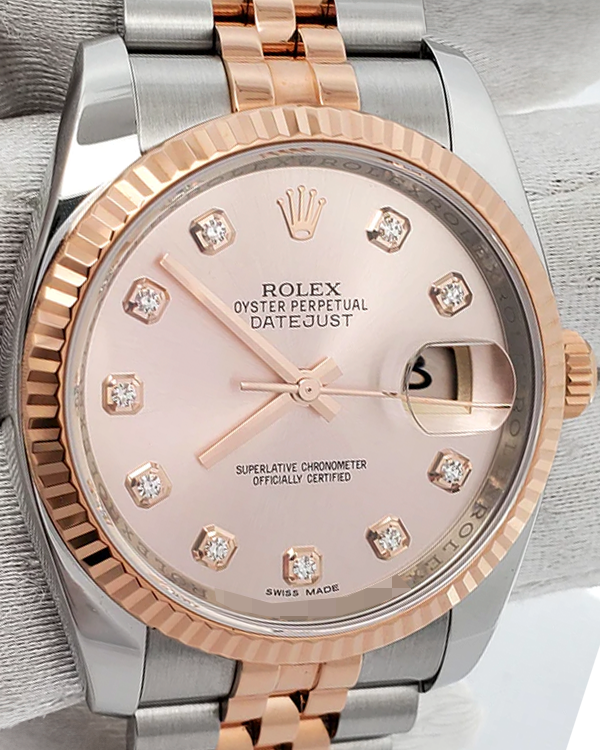 Rolex Datejust 36MM Diamond Pink Dial Two-tone Jubilee Bracelet (116231)