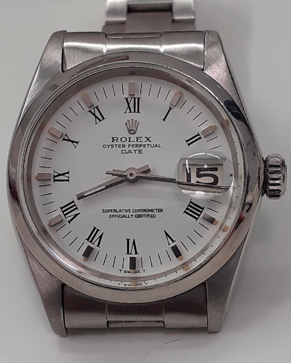 Rolex Oyster Perpetual Date 34MM White Dial Steel Bracelet (1500)