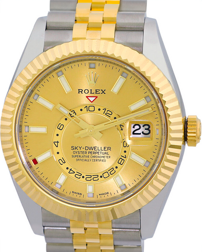 2021 Rolex Sky-Dweller 42MM Champagne Dial Two-Tone Jubilee Bracelet (326933)