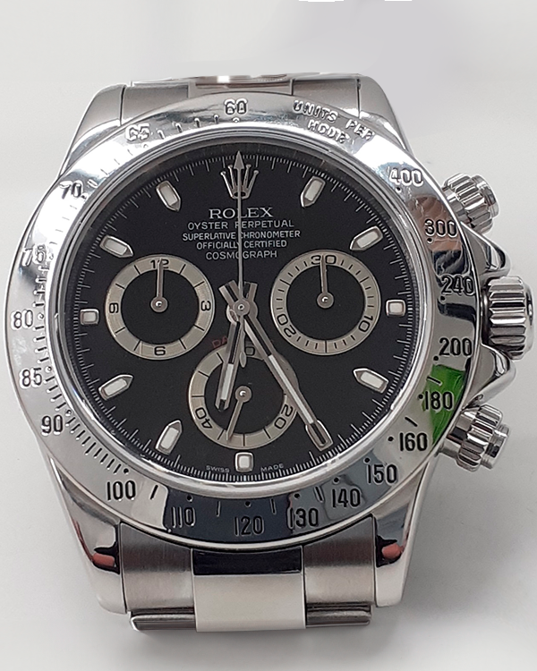 Rolex Cosmograph Daytona 40MM Black Dial Steel Bracelet (116520)