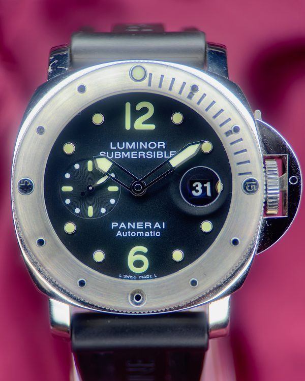 2005 Panerai Luminor Submersible 44MM Black Dial Rubber Strap (PAM00024)