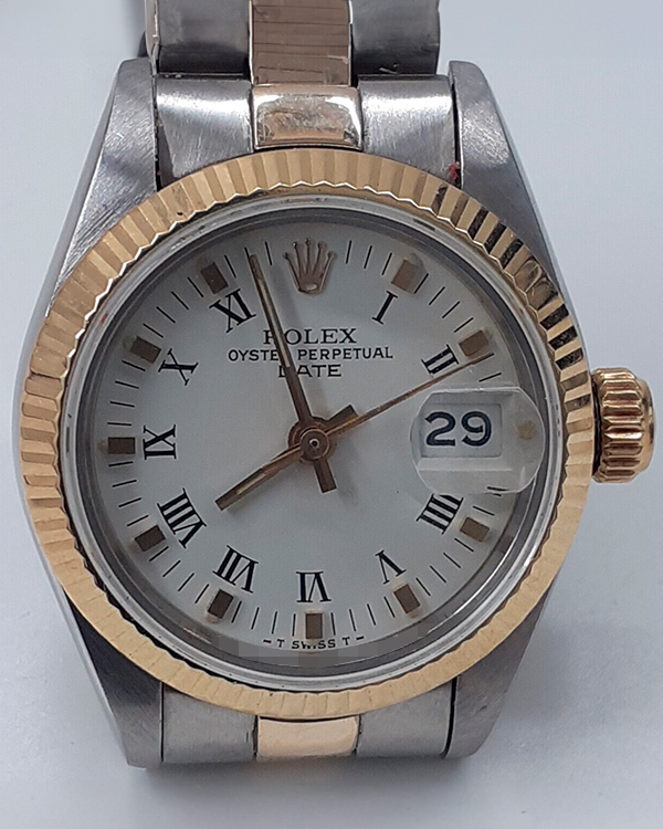 Rolex Oyster Perpetual Lady Date 26MM White Dial Two-Tone Bracelet (69160)