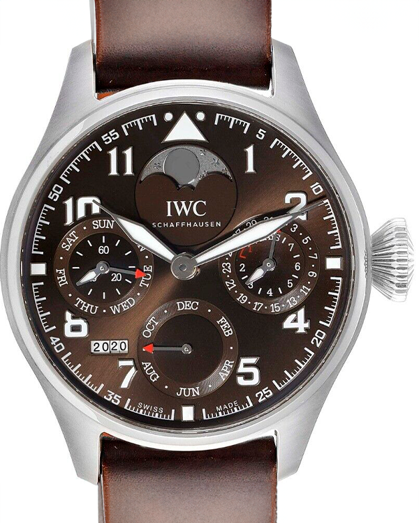 IWC Schaffhausen Big Pilot Perpetual Calendar 46MM Brown Dial Leather Strap (IW503801)