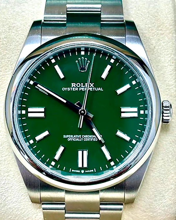 2021 Rolex Oyster Perpetual 41MM Green Dial Oyster Bracelet (124300)