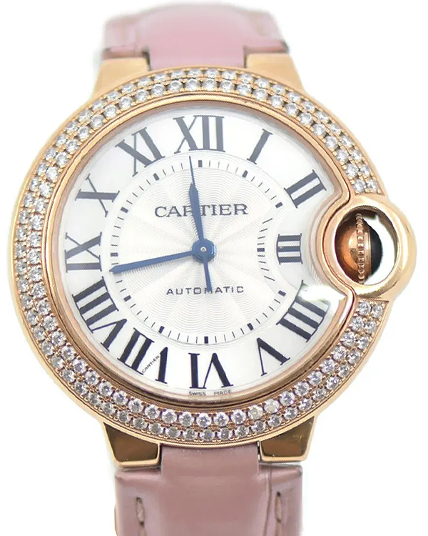 2022 Cartier Ballon Bleu De Cartier 33MM Silver Dial Leather Strap (WJBB0051)