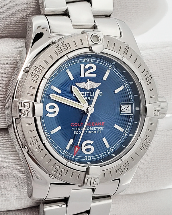 Breitling Colt 33MM Quartz Blue Dial Steel Bracelet (A77380)