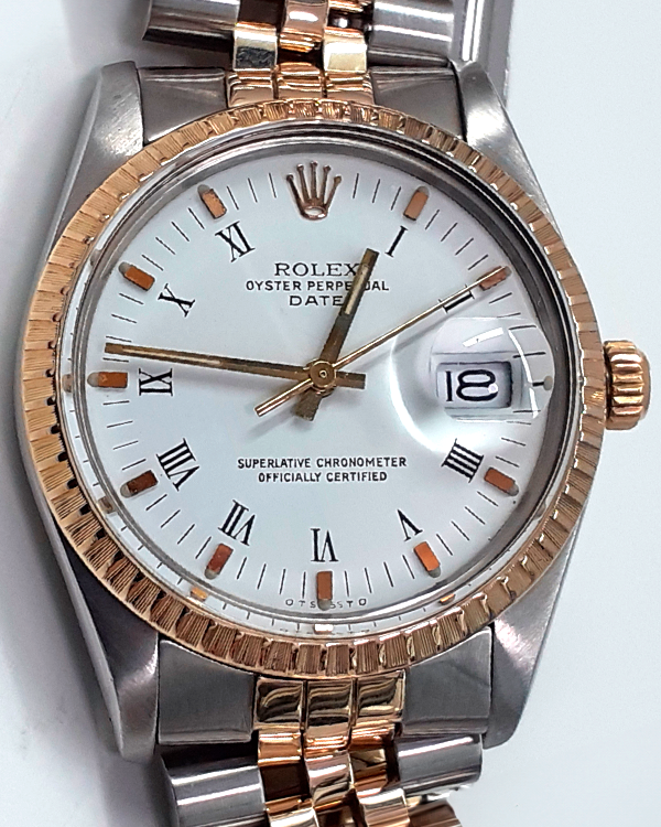 Rolex Oyster Perpetual Date 34MM White Dial Two-Tone Jubilee Bracelet (15053)