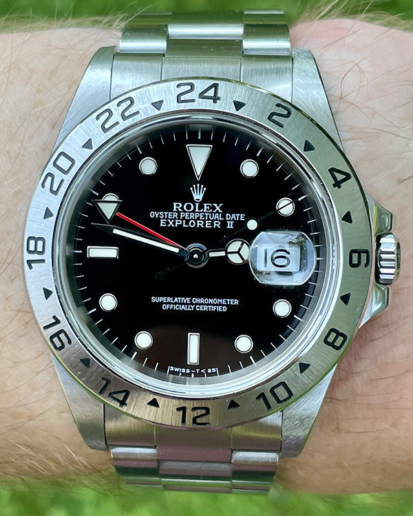 1998 Rolex Explorer II Oystersteel Black Dial (16570)