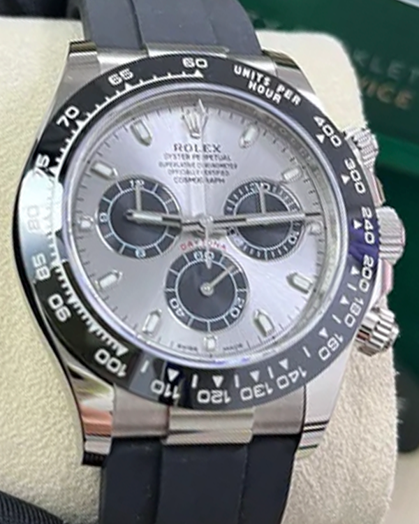 2021 Rolex Cosmograph Daytona 40MM Silver Dial Oysterflex Strap (116519LN)