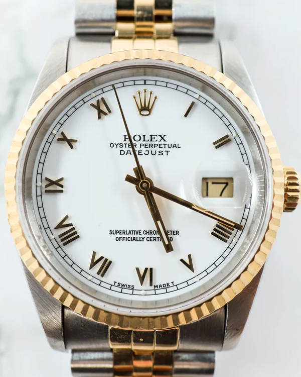 Rolex Datejust Vintage 36MM White Dial Two-Tone Jubilee Bracelet (16233)