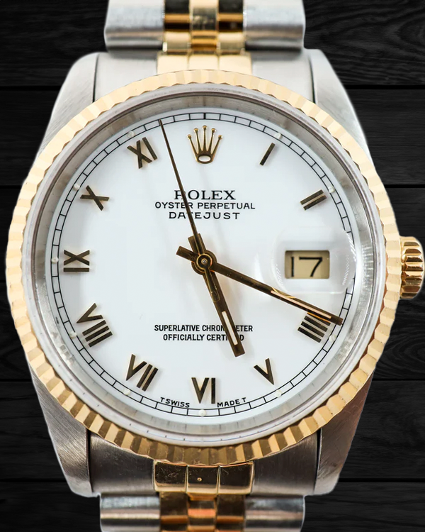 Rolex Datejust 36MM White Dial Two-Tone Jubilee Bracelet (16233)