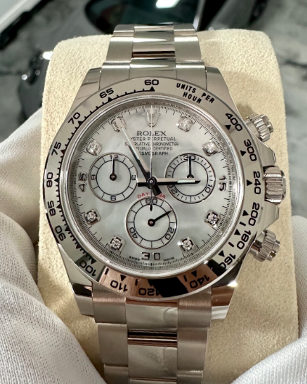 2022 Rolex Daytona 18K White Gold Mother of Pearl Diamonds Dial (116509)