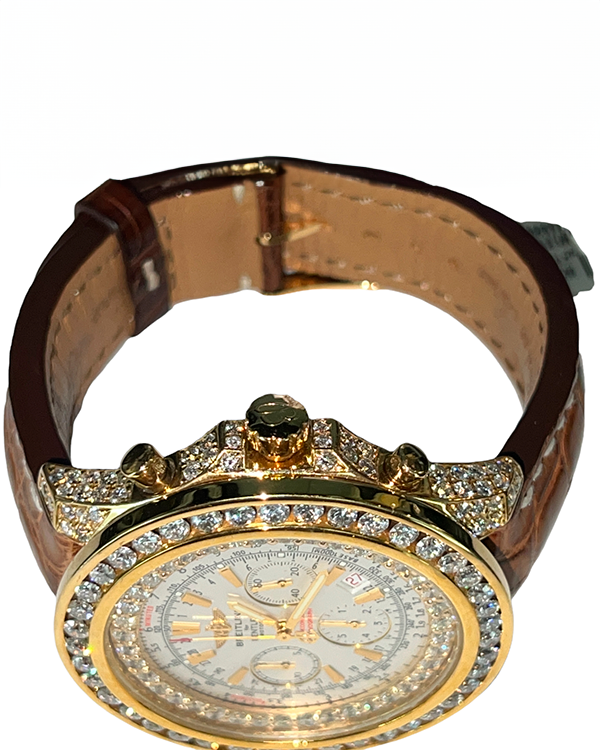 Breitling Bentley Motors 49MM White Dial Leather Strap (K25362 
