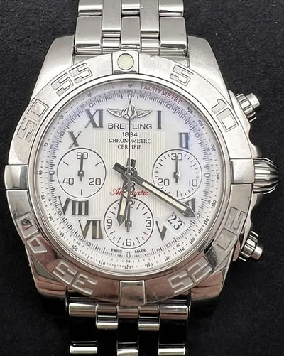 2013 Breitling Chronomat 41MM White Dial Steel Bracelet (AB0140)