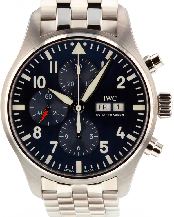 2022 IWC Schaffhausen Pilot Chronograph "Le Petit Prince" 43MM Blue Dial Steel Bracelet (IW377717)