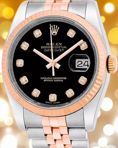 Rolex Datejust 36MM Black Dial Two-Tone Jubilee Bracelet (116231)