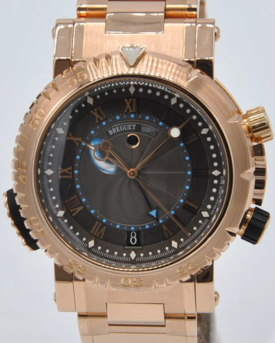 2012 Breguet Marine Royal Alarm 45MM Black Dial Rose Gold Bracelet (5847BR/Z2/RZ0)