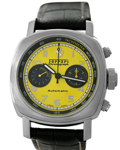 Panerai Ferrari Granturismo Chronograph L.E. 45MM Yellow Dial Leather Strap (FER00011)