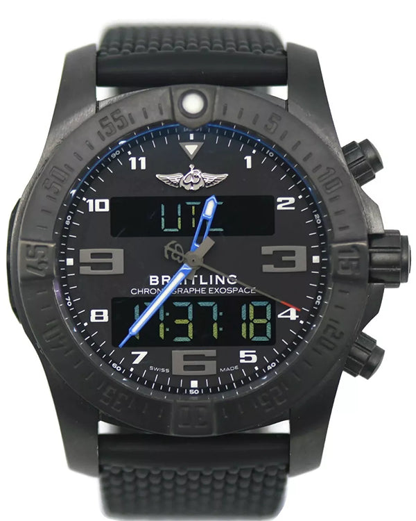 Breitling Exospace B55 Connected 46MM Quartz Black Dial Rubber Strap (VB5510)