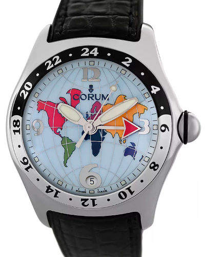 Corum Bubble GMT World 44MM Multicolor Dial Leather Strap (383.250.20)