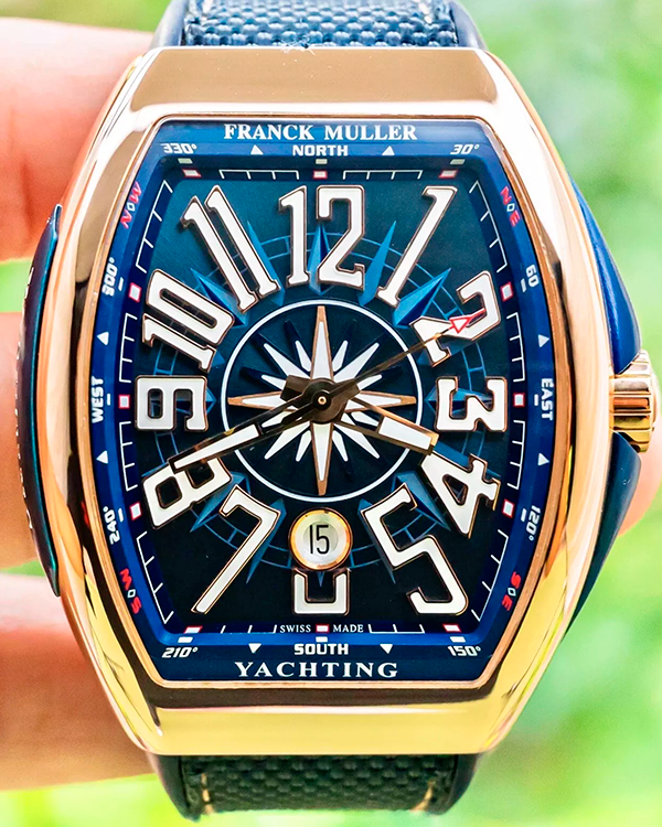 2017 Franck Muller Vanguard 45MM Blue Dial Rubber Strap (V 45 SC DT YACHTING 5N BL)