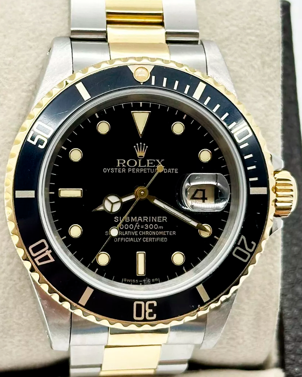 1991 (X Serial) Rolex Submariner 40MM Black Dial Two-Tone Oyster Bracelet (16613)