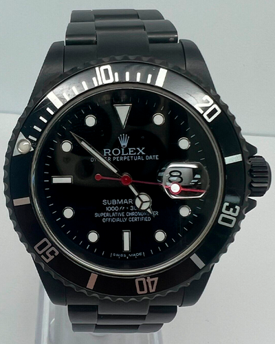 Rolex Submariner Date Blacked Out 40MM Black Dial Oyster Bracelet (16610)