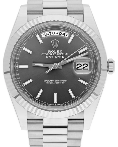 2023 Rolex Day-Date 40MM Slate Dial White Gold President Bracelet (228239)