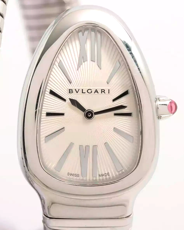 Bvlgari Serpenti Tubogas 23MM Quartz Silver Dial Steel Bracelet (SP35S)