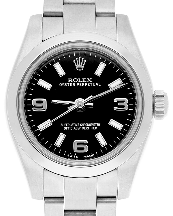 Rolex Oyster Perpetual 26MM Black Dial Steel Bracelet (176200)