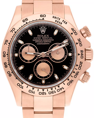 2020 Rolex Cosmograph Daytona 40MM Black Dial Rose Gold Oyster Bracelet (116505)