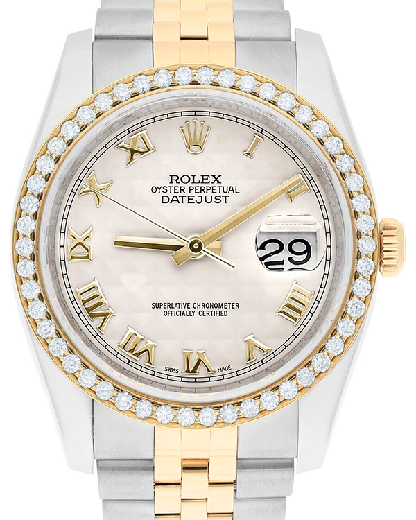 Rolex Datejust 36MM Ivory Pyramid Dial Two-Tone Jubilee Bracelet (116233)