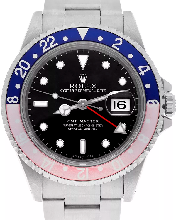 1996 (N Serial) Rolex GMT-Master "Faded Pepsi" 40MM Black Dial Oyster Bracelet (16700)