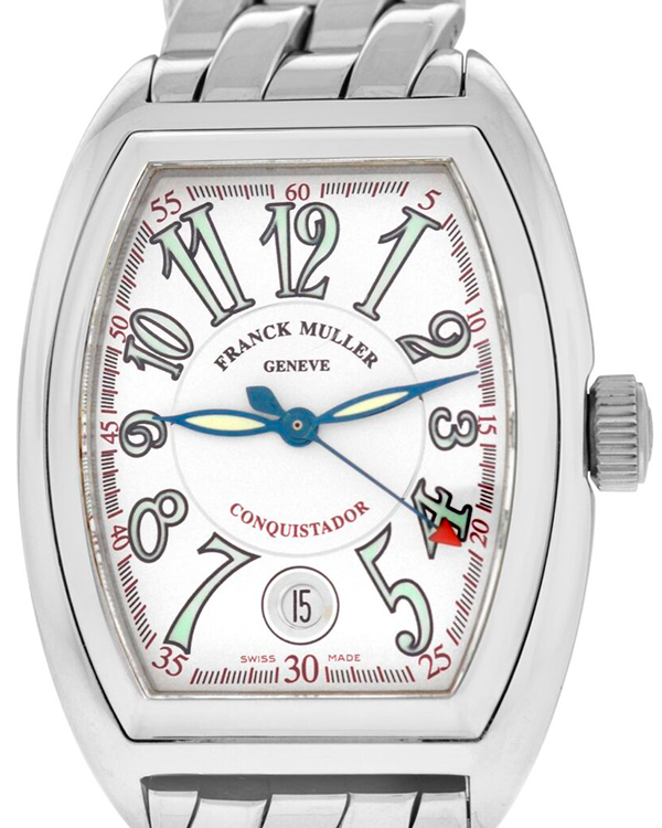 Franck Muller Conquistador 35MM White Dial Steel Bracelet (8000SC)