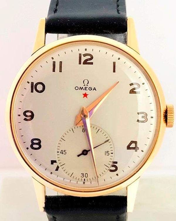 1947 Omega 1941 Vintage Red Star 35MM Off-White Dial Leather Strap (OJ 2271)