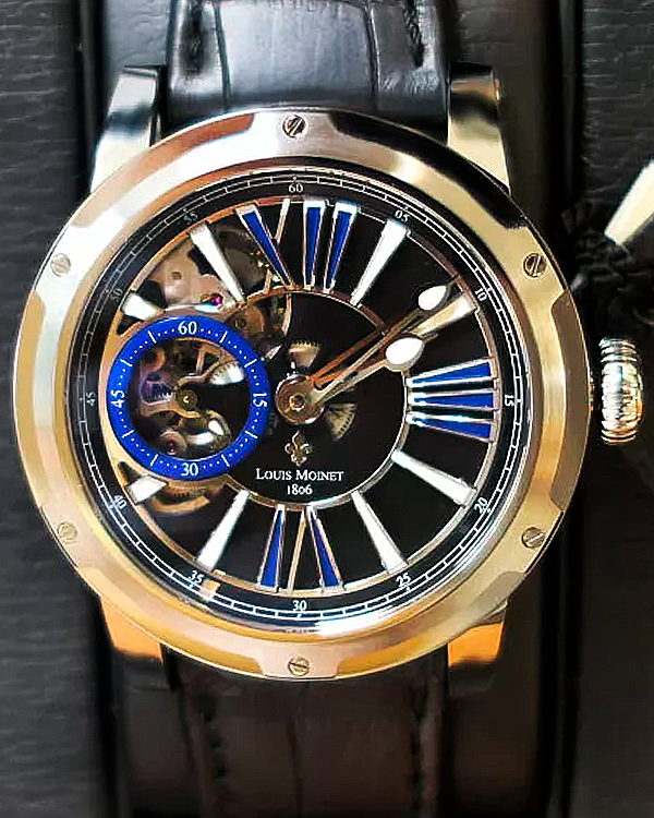 Louis Moinet Metropolis L.E. 43.2MM Black Dial Leather Strap (LM-45.10.51)