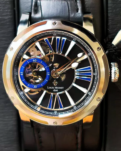 Louis Moinet Metropolis L.E. 43.2MM Black Dial Leather Strap (LM-45.10.51)