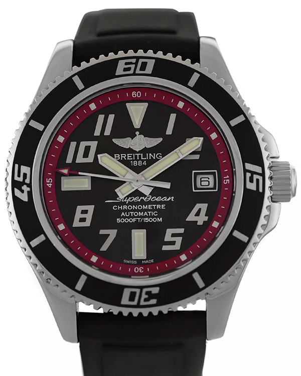 Breitling Superocean 42MM Black Dial Rubber Strap (A17364)