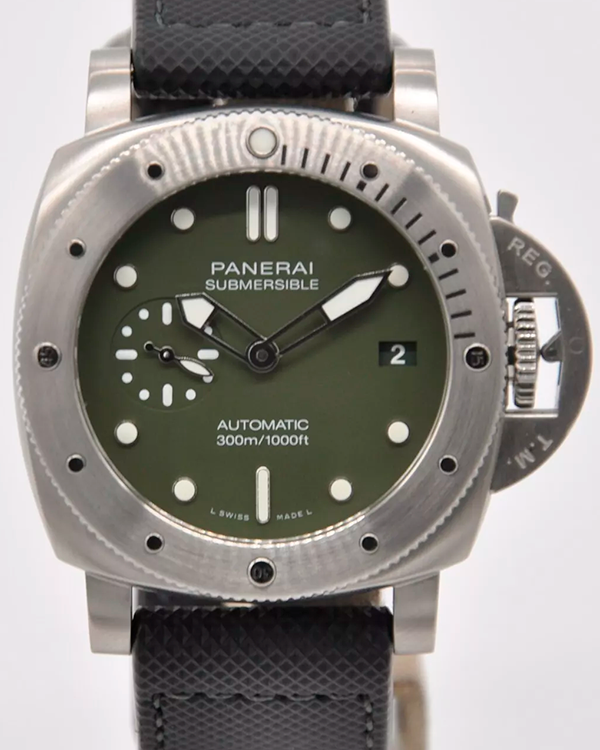 2019 (V Serial) Panerai Submersible "Verde Militare" 42MM Green Dial Rubber Strap (PAM01055)