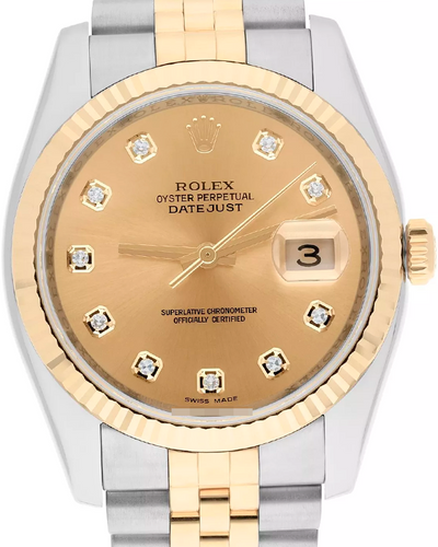 2011 Rolex Datejust 36MM Champagne Dial Two-Tone Jubilee Bracelet (116233)