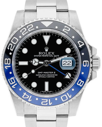 Rolex GMT-Master II "Batman" 40MM Black Dial Steel Bracelet (116710BLNR)