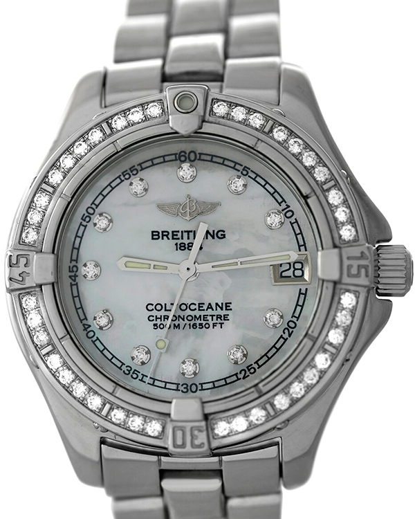 Breitling Colt Ocean Lady 35MM Quartz Mother of Pearl Dial Steel Bracelet (A77380)