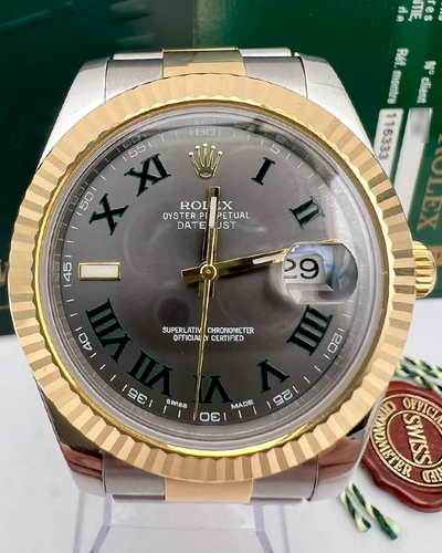 2012 Rolex Datejust II "Wimbledon" 41MM Slate Dial Two-Tone Oyster Bracelet (116333)